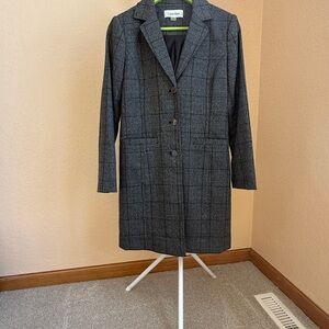 Calvin Klein Women's Black Checkered Blazer Size 4